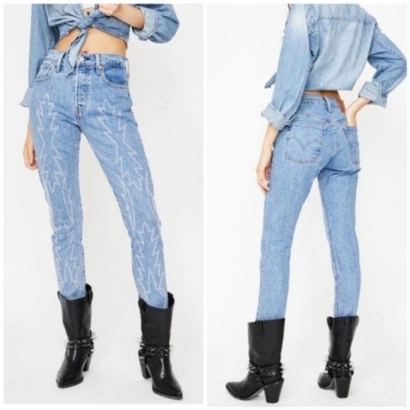 Levi's 501 S Skinny Jeans Del Norte Embroidered - Picture 2 of 7